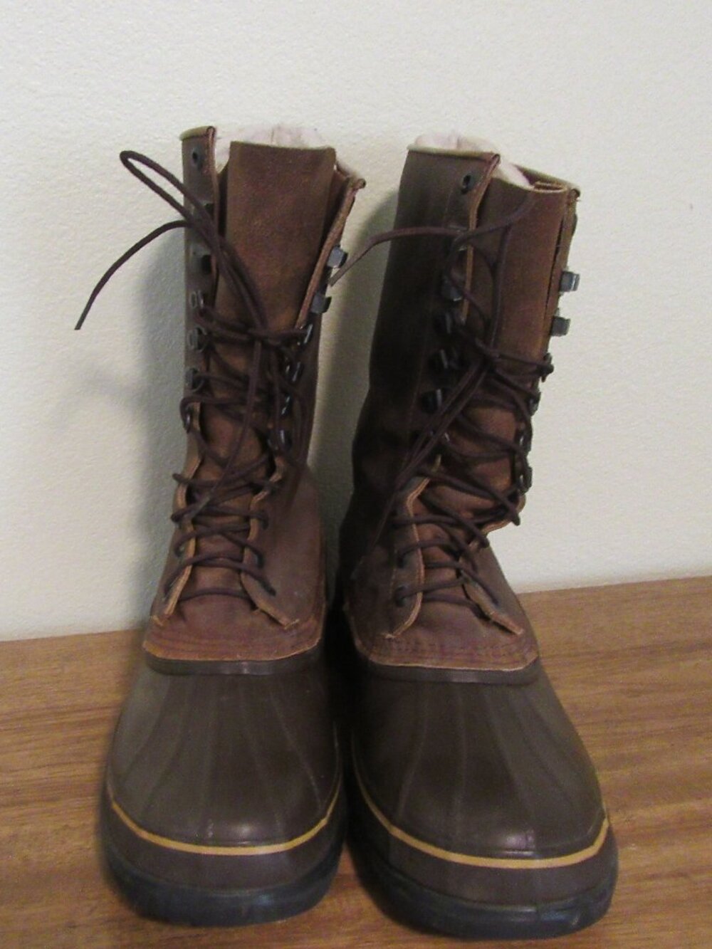 Sorel Boots Mens 13 Maverick Brown Leather Winter Pac Boots /Duck w/ Boot Liners